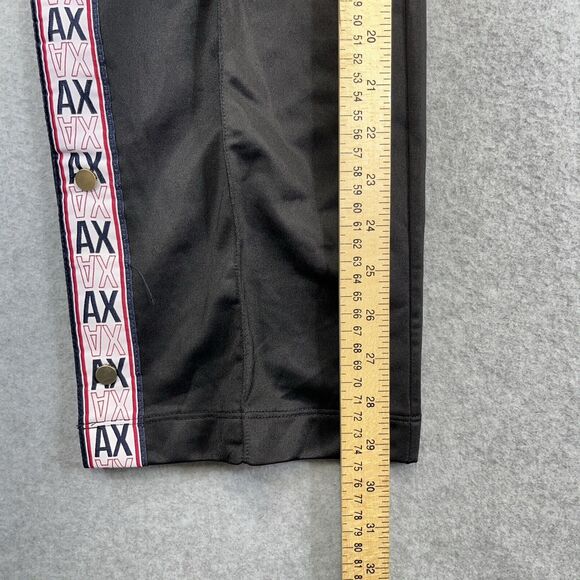A/X Armani Exchange Womens Track Pants XS Black Red Logo Snap Up Leg Side Stripe - Picture 11 of 11